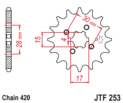JT SPROCKETS gear wheel JTF253.14 (25514jt)